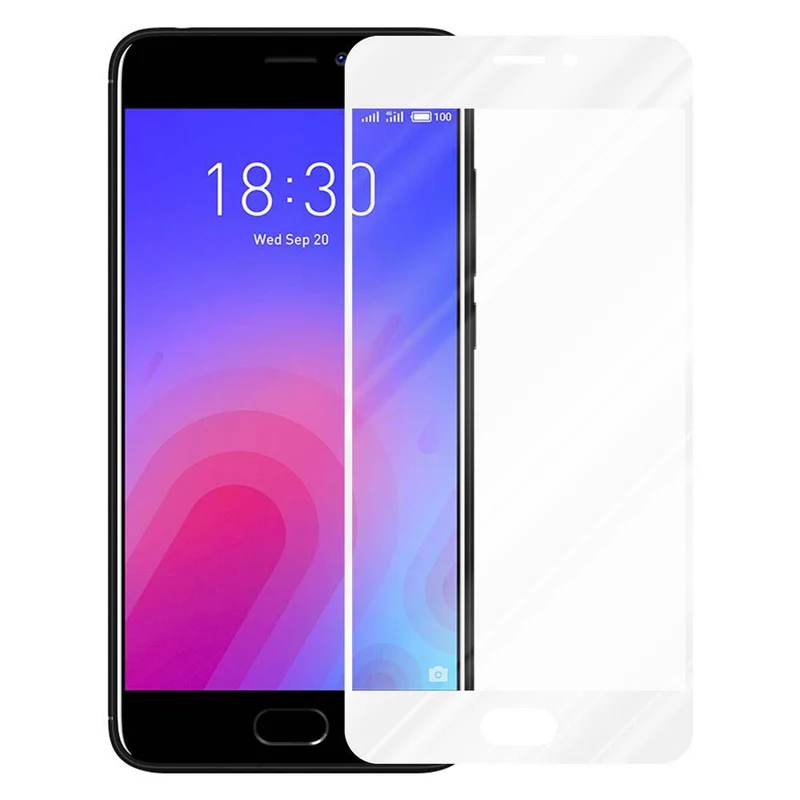 Cadorabo Vollbild Panzer Folie kompatibel mit MEIZU M6 - Schutzfolie Gehärtetes (Tempered) Display-Schutzglas in 9H Härte mit 3D Touch