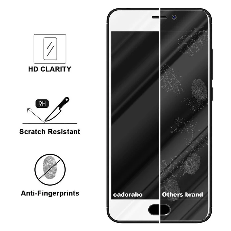 Cadorabo Vollbild Panzer Folie kompatibel mit MEIZU M6 - Schutzfolie Gehärtetes (Tempered) Display-Schutzglas in 9H Härte mit 3D Touch