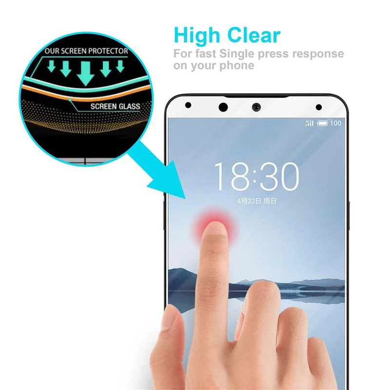 Cadorabo Vollbild Panzer Folie kompatibel mit MEIZU 15 - Schutzfolie Gehärtetes (Tempered) Display-Schutzglas in 9H Härte mit 3D Touch