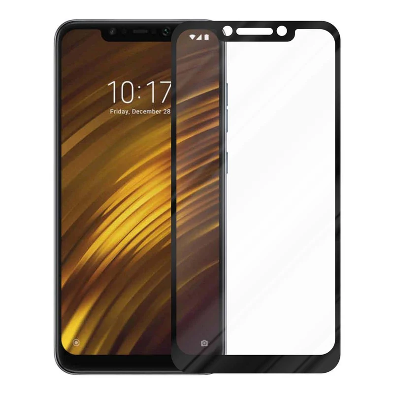 Cadorabo Vollbild Panzer Folie kompatibel mit Xiaomi Pocophone F1 - Schutzfolie Gehärtetes (Tempered) Display-Schutzglas in 9H Härte mit 3D Touch