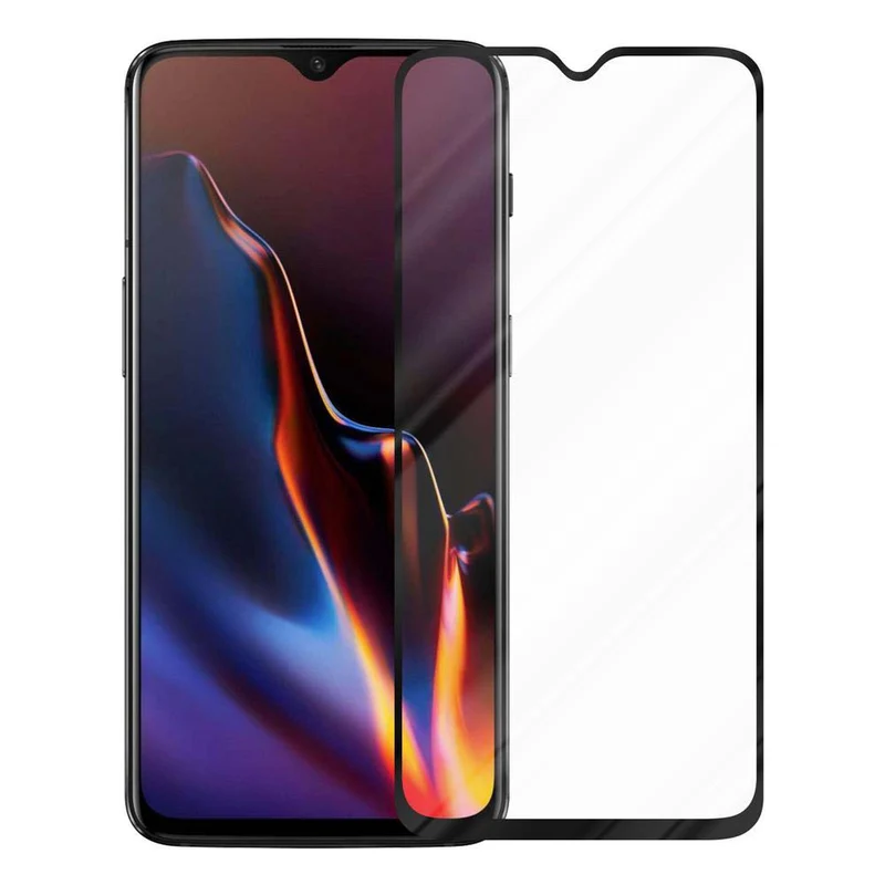 Cadorabo Vollbild Panzer Folie kompatibel mit OnePlus 6T - Schutzfolie Gehärtetes (Tempered) Display-Schutzglas in 9H Härte mit 3D Touch