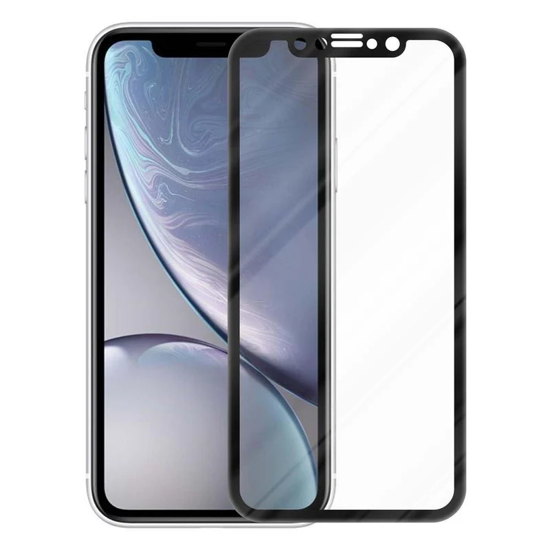 Cadorabo Vollbild Panzer Folie kompatibel mit Apple iPhone XR - Schutzfolie Gehärtetes (Tempered) Display-Schutzglas in 9H Härte mit 3D Touch