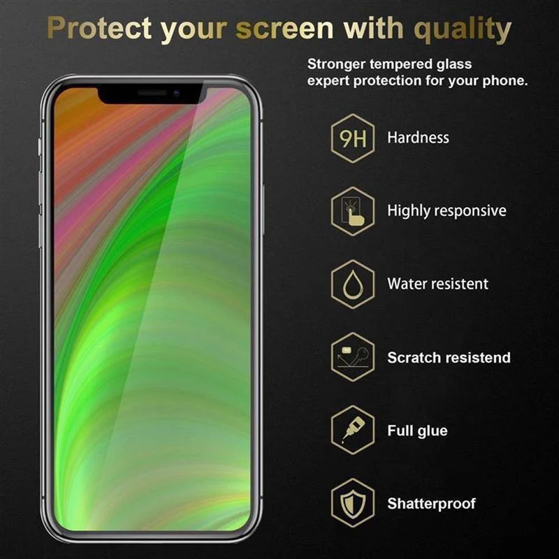 Cadorabo Vollbild Panzer Folie kompatibel mit Apple iPhone XR - Schutzfolie Gehärtetes (Tempered) Display-Schutzglas in 9H Härte mit 3D Touch