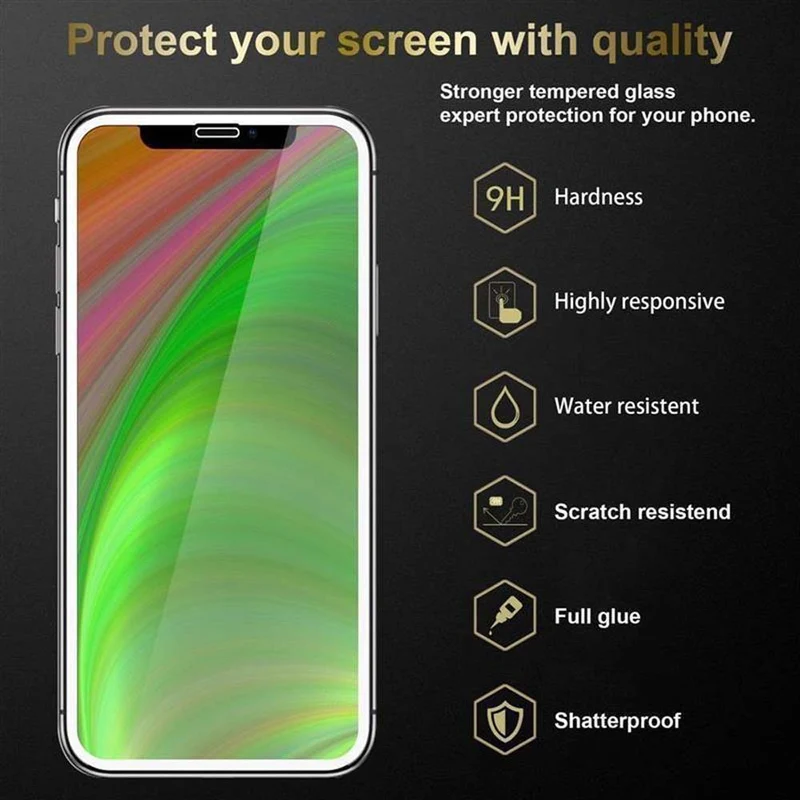 Cadorabo Vollbild Panzer Folie kompatibel mit Apple iPhone XR - Schutzfolie Gehärtetes (Tempered) Display-Schutzglas in 9H Härte mit 3D Touch