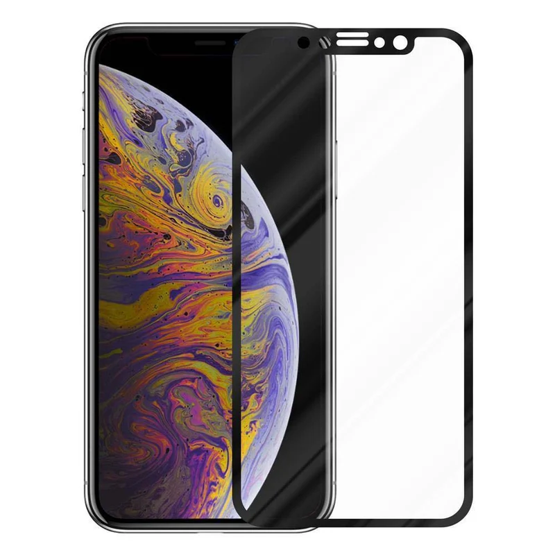 Cadorabo Vollbild Panzer Folie kompatibel mit Apple iPhone XS MAX - Schutzfolie Gehärtetes (Tempered) Display-Schutzglas in 9H Härte mit 3D Touch