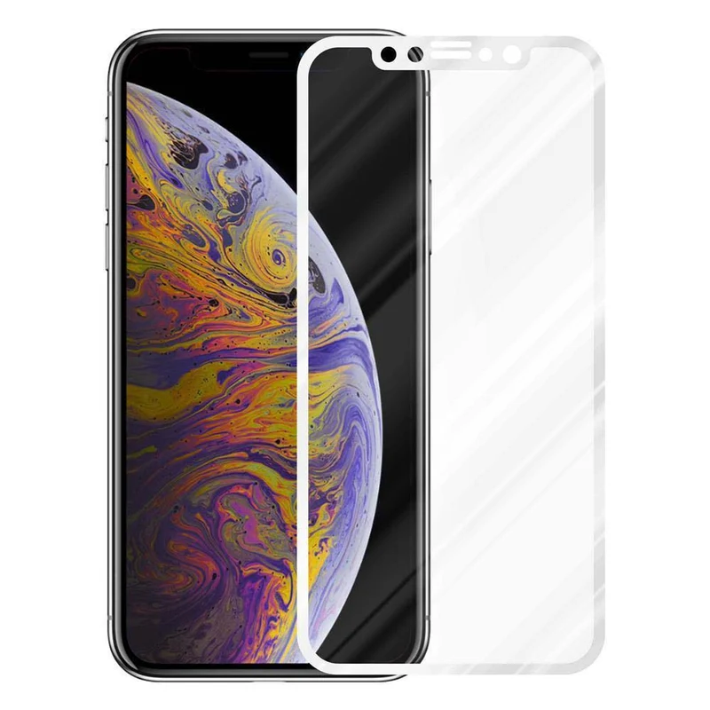 Cadorabo Vollbild Panzer Folie kompatibel mit Apple iPhone XS MAX - Schutzfolie Gehärtetes (Tempered) Display-Schutzglas in 9H Härte mit 3D Touch