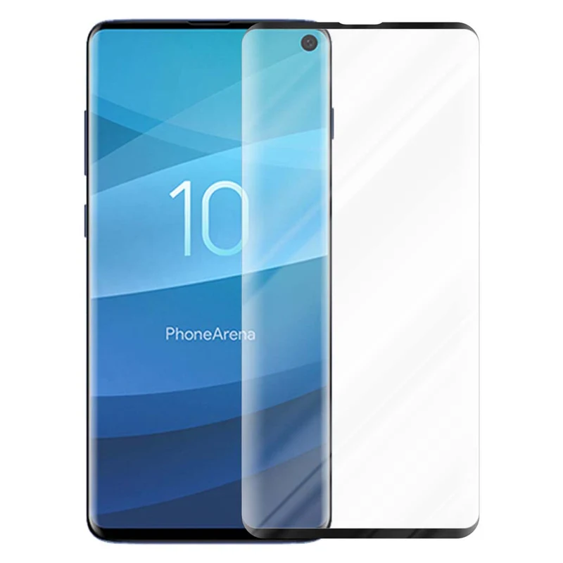 Cadorabo Vollbild Panzer Folie kompatibel mit Samsung Galaxy S10 PLUS - Schutzfolie Gehärtetes (Tempered) Display-Schutzglas in 9H Härte mit 3D Touch