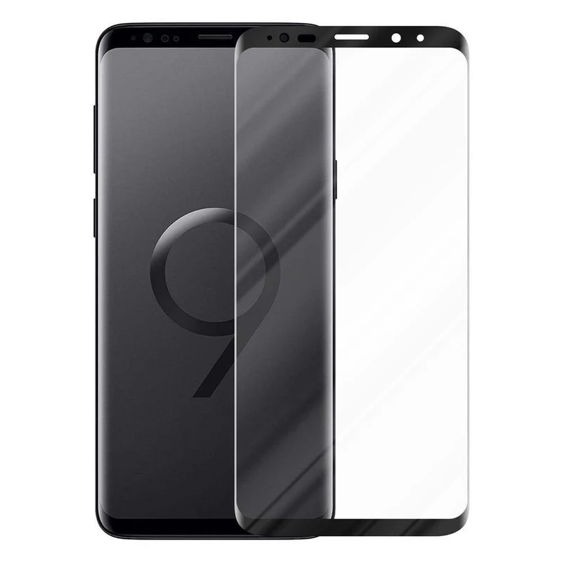 Cadorabo Vollbild Panzer Folie kompatibel mit Samsung Galaxy S9 PLUS - Schutzfolie Gehärtetes (Tempered) Display-Schutzglas in 9H Härte mit 3D Touch