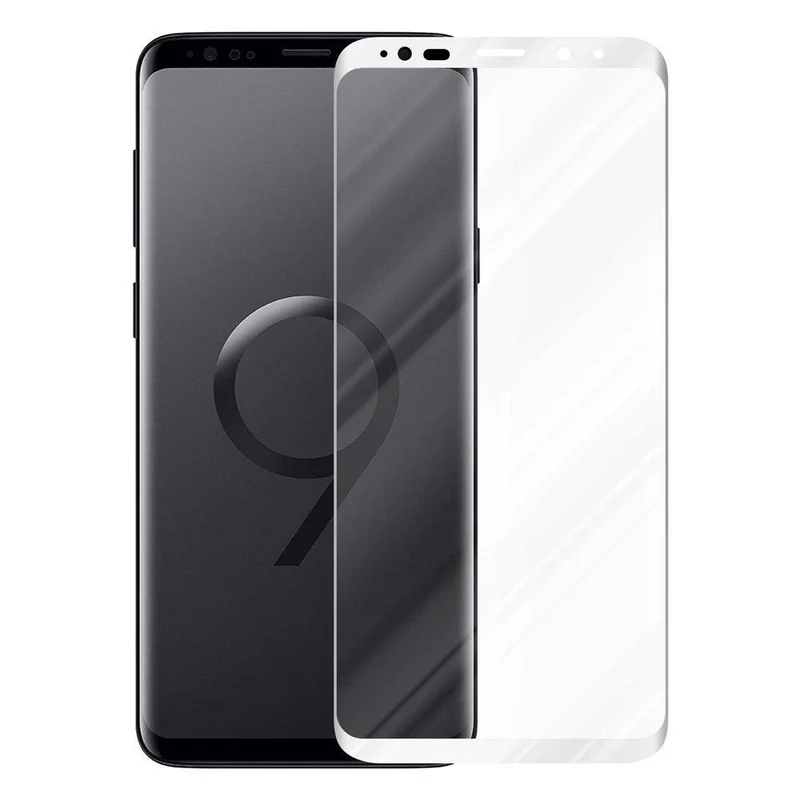 Cadorabo Vollbild Panzer Folie kompatibel mit Samsung Galaxy S9 PLUS - Schutzfolie Gehärtetes (Tempered) Display-Schutzglas in 9H Härte mit 3D Touch