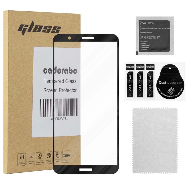 Cadorabo Vollbild Panzer Folie kompatibel mit Huawei P SMART 2018 / Enjoy 7S - Schutzfolie Gehärtetes (Tempered) Display-Schutzglas in 9H Härte mit 3D Touch