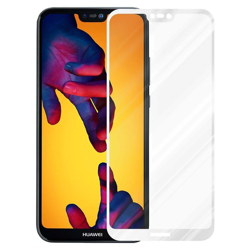Cadorabo Vollbild Panzer Folie kompatibel mit Huawei P20 LITE 2018 / NOVA 3E - Schutzfolie Gehärtetes (Tempered) Display-Schutzglas in 9H Härte mit 3D Touch