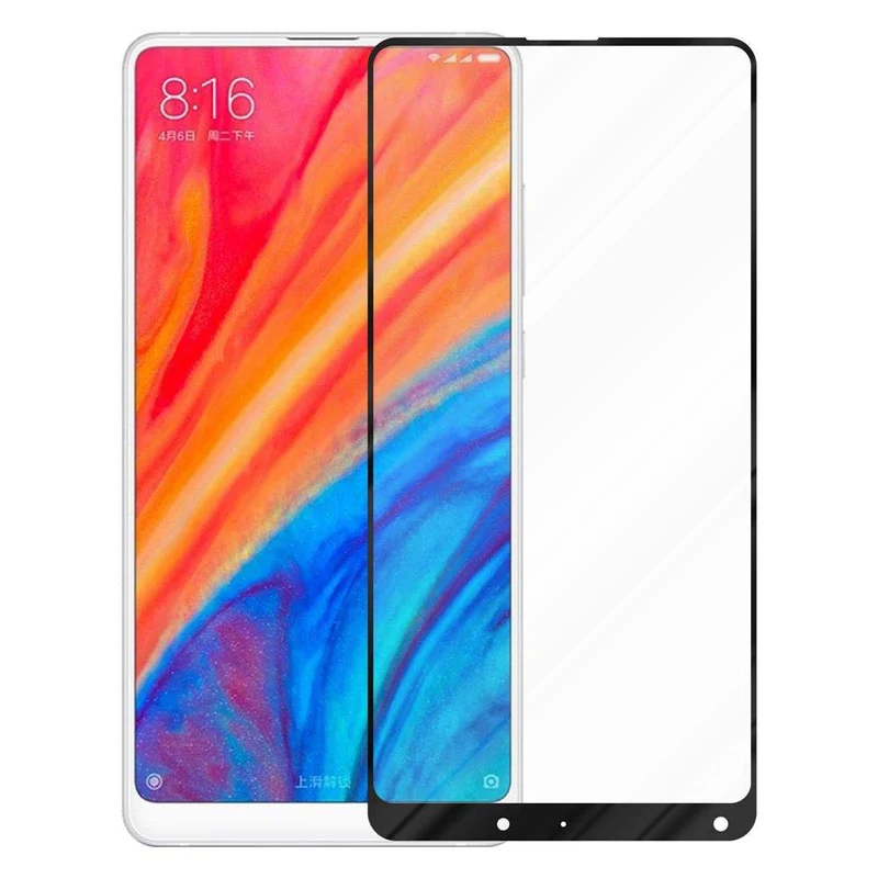Cadorabo Vollbild Panzer Folie kompatibel mit Xiaomi Mi MIX 2S - Schutzfolie Gehärtetes (Tempered) Display-Schutzglas in 9H Härte mit 3D Touch