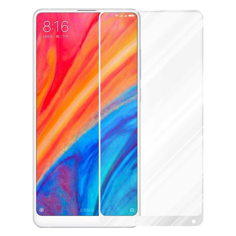 Cadorabo Vollbild Panzer Folie kompatibel mit Xiaomi Mi MIX 2S - Schutzfolie Gehärtetes (Tempered) Display-Schutzglas in 9H Härte mit 3D Touch