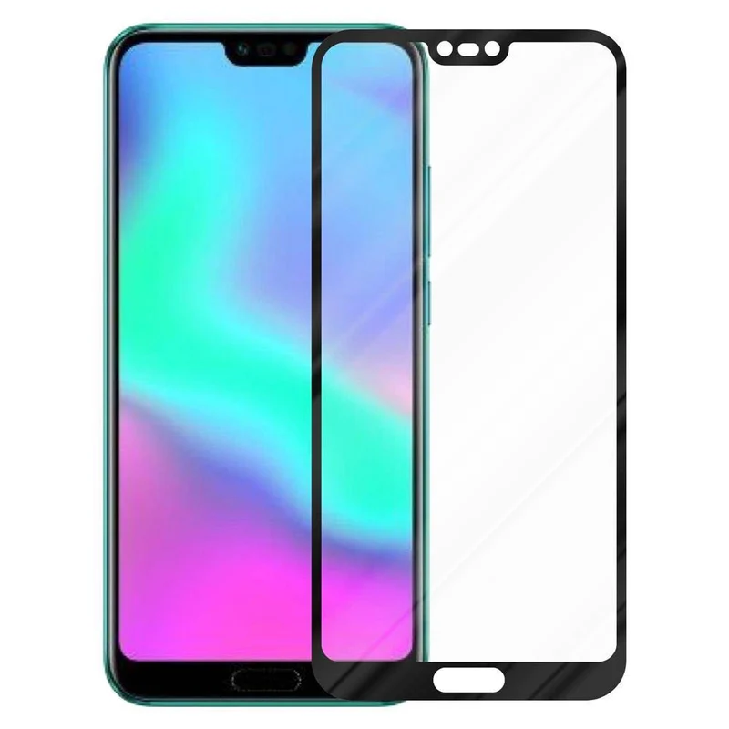 Cadorabo Vollbild Panzer Folie kompatibel mit Honor 10 - Schutzfolie Gehärtetes (Tempered) Display-Schutzglas in 9H Härte mit 3D Touch