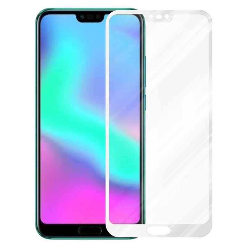 Cadorabo Vollbild Panzer Folie kompatibel mit Honor 10 - Schutzfolie Gehärtetes (Tempered) Display-Schutzglas in 9H Härte mit 3D Touch