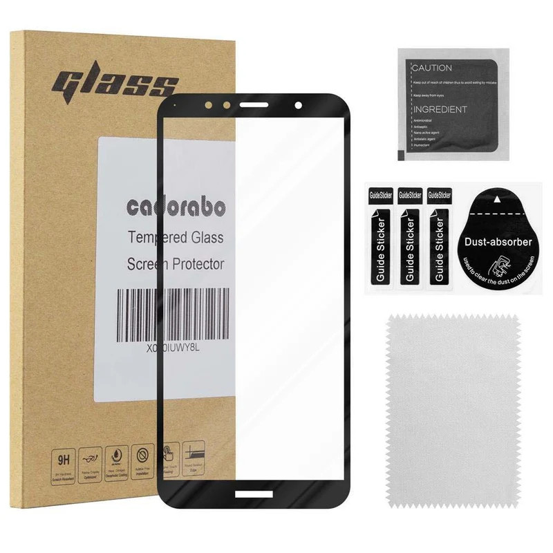 Cadorabo Vollbild Panzer Folie kompatibel mit Huawei Y6 PRIME - Schutzfolie Gehärtetes (Tempered) Display-Schutzglas in 9H Härte mit 3D Touch