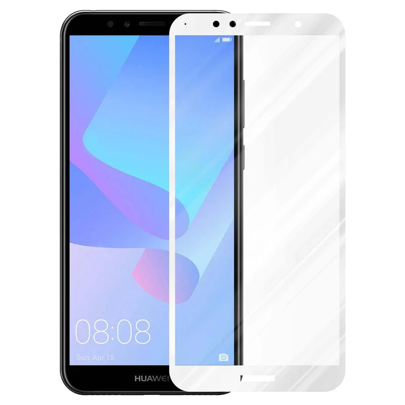Cadorabo Vollbild Panzer Folie kompatibel mit Huawei Y6 PRIME - Schutzfolie Gehärtetes (Tempered) Display-Schutzglas in 9H Härte mit 3D Touch