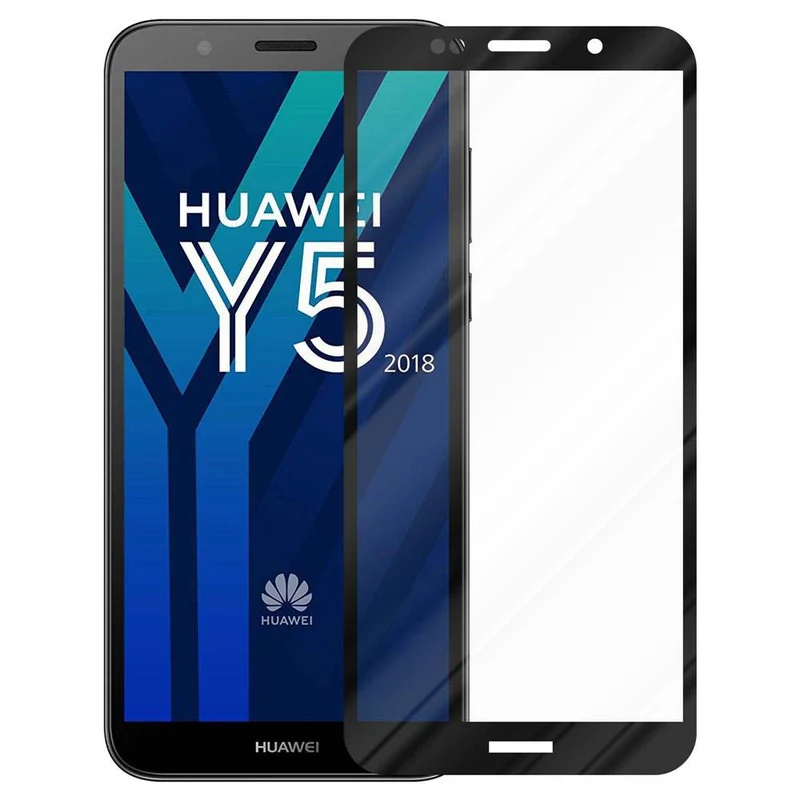 Cadorabo Vollbild Panzer Folie kompatibel mit Huawei Y5 PRIME 2018 / Y5 2018 - Schutzfolie Gehärtetes (Tempered) Display-Schutzglas in 9H Härte mit 3D Touch