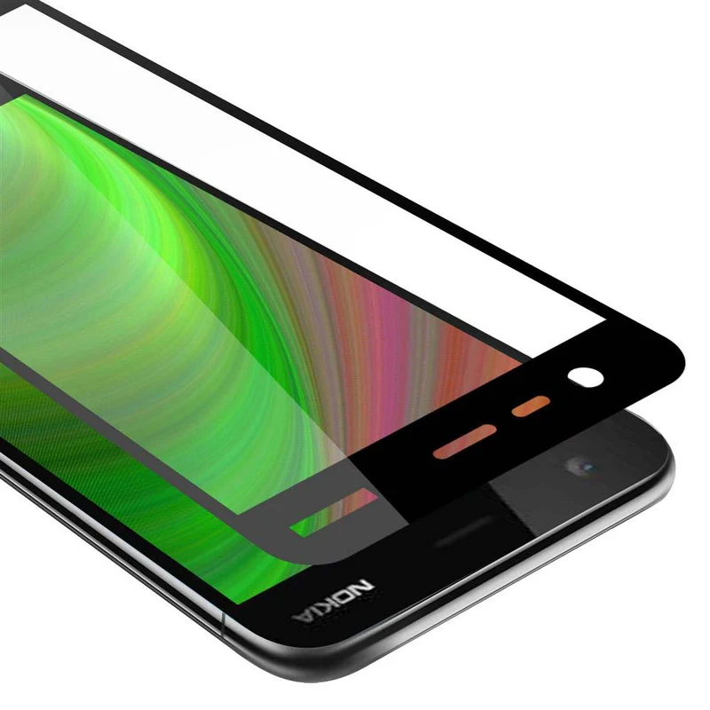 Cadorabo Vollbild Panzer Folie kompatibel mit Nokia 2 2017 - Schutzfolie Gehärtetes (Tempered) Display-Schutzglas in 9H Härte mit 3D Touch