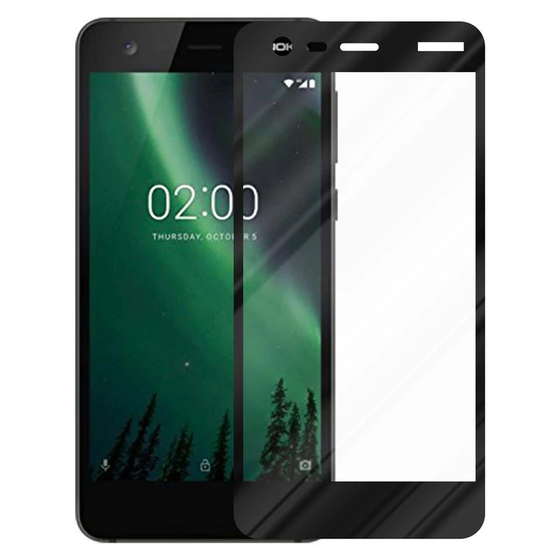 Cadorabo Vollbild Panzer Folie kompatibel mit Nokia 2 2017 - Schutzfolie Gehärtetes (Tempered) Display-Schutzglas in 9H Härte mit 3D Touch