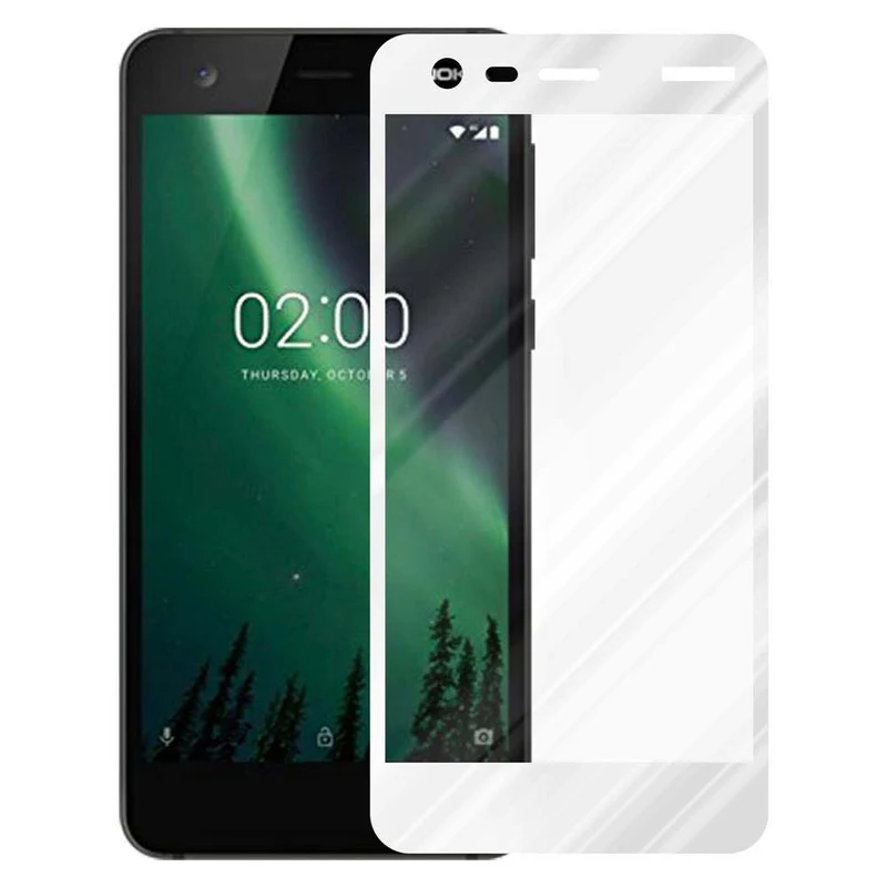 Cadorabo Vollbild Panzer Folie kompatibel mit Nokia 2 2017 - Schutzfolie Gehärtetes (Tempered) Display-Schutzglas in 9H Härte mit 3D Touch