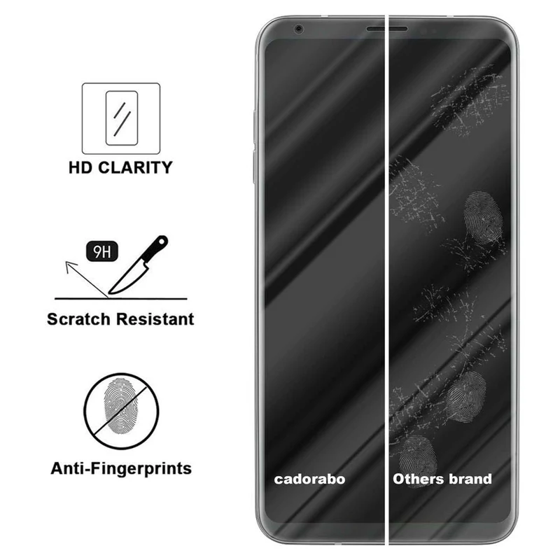 Cadorabo Panzer Folie kompatibel mit LG V30 / V30+ / V30S / V30S+ - Schutzfolie Gehärtetes (Tempered) Display-Schutzglas in 9H Härte mit 3D Touch Kompatibilität