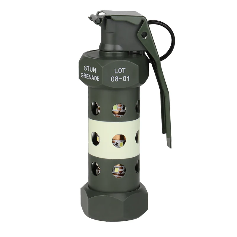 M-84 Airsoft Blendgranate Replika – LED Flashbang mit Timer- & Taschenlampenmodus (Milsim / Cosplay / Deko)