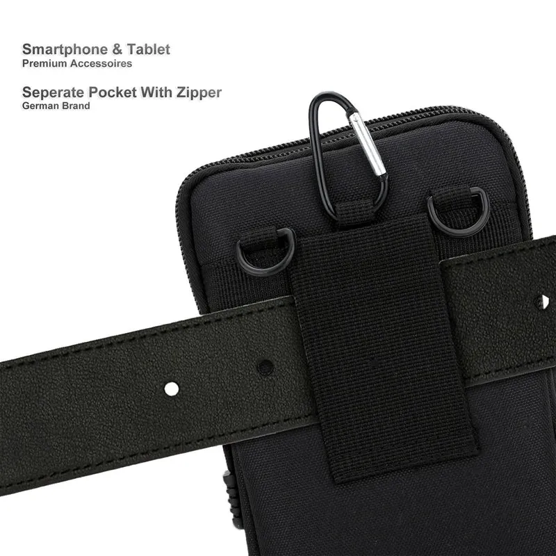 Cadorabo Taktische Handytasche -Molle-EDC-Tasche kompatibel mit Apple iPhone 12 MINI mit Schultergurt -Handyhalter, Militär Gürteltasche, Hüfttasche