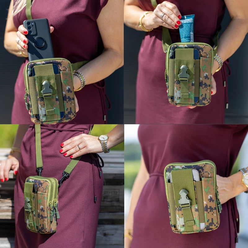 Cadorabo Taktische Handytasche -Molle-EDC-Tasche kompatibel mit Apple iPhone 11 mit Schultergurt -Handyhalter, Militär Gürteltasche, Hüfttasche