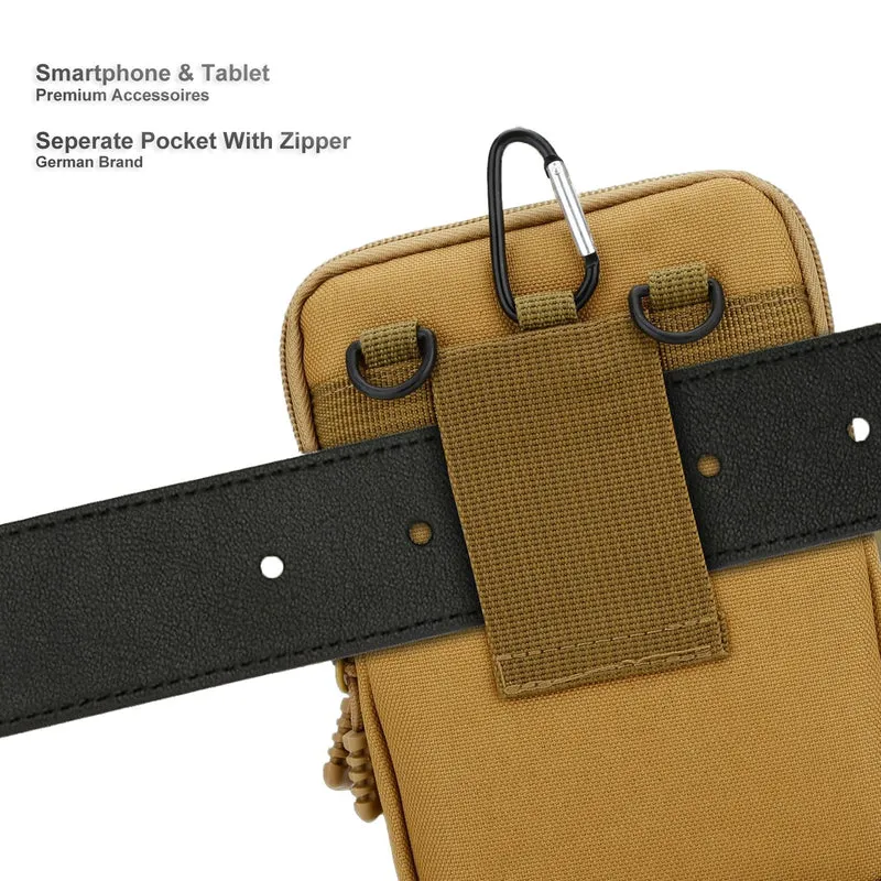 Cadorabo Taktische Handytasche -Molle-EDC-Tasche kompatibel mit Apple iPhone 11 mit Schultergurt -Handyhalter, Militär Gürteltasche, Hüfttasche