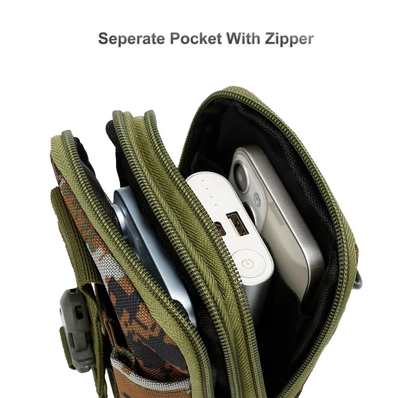 Cadorabo Taktische Handytasche -Molle-EDC-Tasche kompatibel mit Alcatel OneTouch POP C3 mit Schultergurt -Handyhalter, Militär Gürteltasche, Hüfttasche