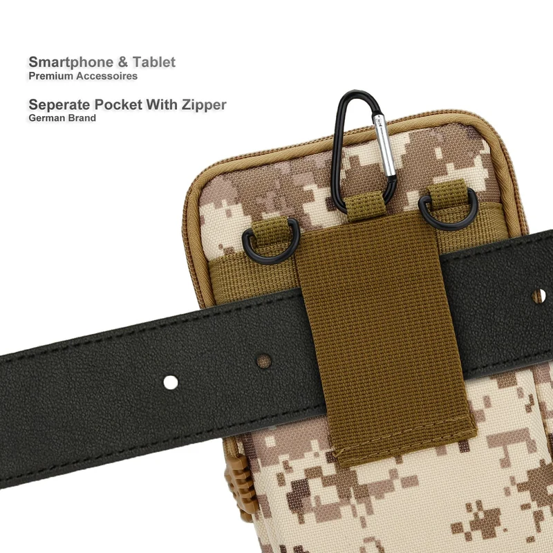 Cadorabo Taktische Handytasche -Molle-EDC-Tasche kompatibel mit Alcatel 5V mit Schultergurt -Handyhalter, Militär Gürteltasche, Hüfttasche