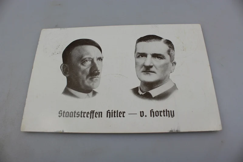 Postkarte Adolf Hitler und Miklós Horthy