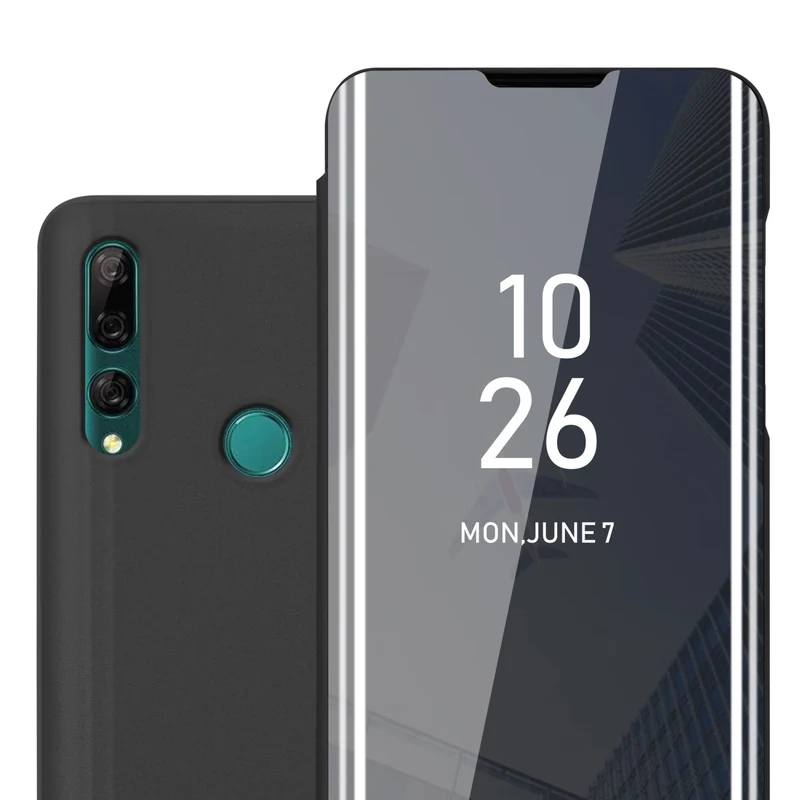 Cadorabo Hülle kompatibel mit Huawei P SMART Z / Y9 PRIME 2019 / Enjoy 10 PLUS Clear View Spiegel Schutzhülle mit Standfunktion 360 Grad Schutz