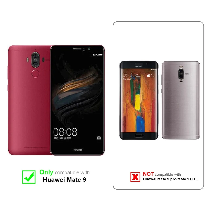 Cadorabo Hülle kompatibel mit Huawei MATE 9 Clear View Spiegel Schutzhülle mit Standfunktion 360 Grad Schutz