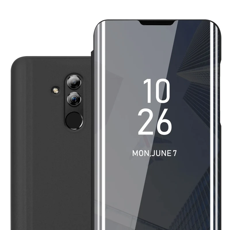 Cadorabo Hülle kompatibel mit Huawei MATE 20 LITE Clear View Spiegel Schutzhülle mit Standfunktion 360 Grad Schutz