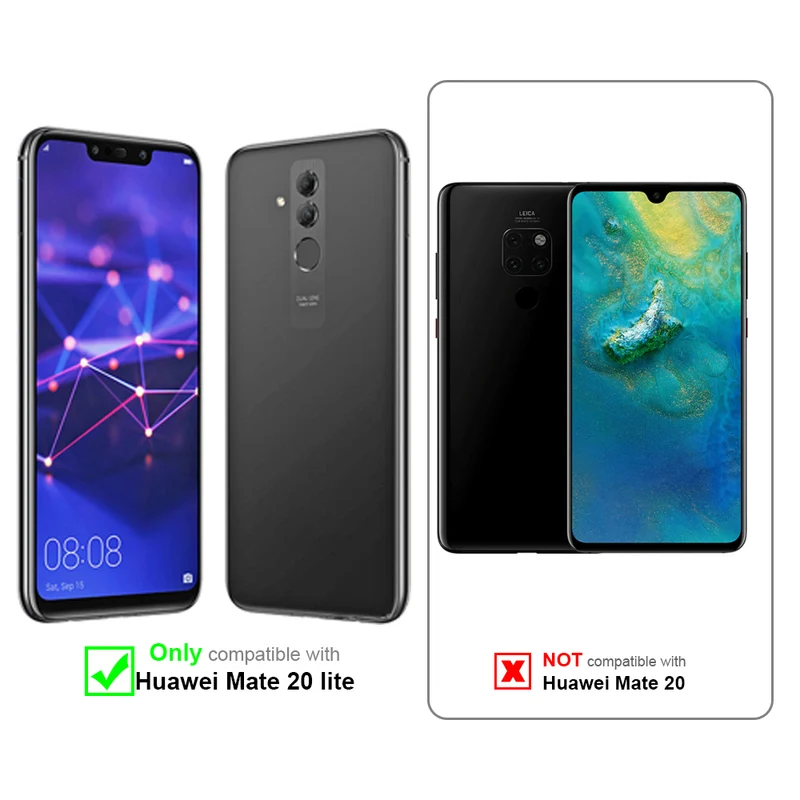 Cadorabo Hülle kompatibel mit Huawei MATE 20 LITE Clear View Spiegel Schutzhülle mit Standfunktion 360 Grad Schutz
