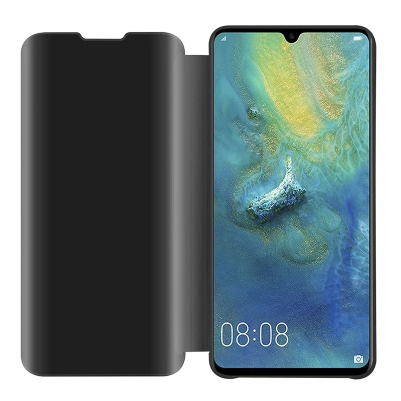 Cadorabo Hülle kompatibel mit Huawei MATE 20 Clear View Spiegel Schutzhülle mit Standfunktion 360 Grad Schutz