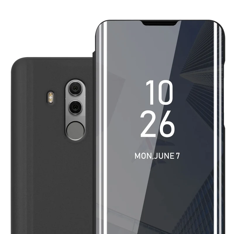 Cadorabo Hülle kompatibel mit Huawei MATE 10 PRO Clear View Spiegel Schutzhülle mit Standfunktion 360 Grad Schutz