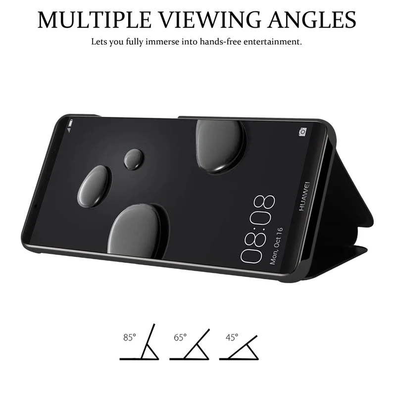 Cadorabo Hülle kompatibel mit Huawei MATE 10 PRO Clear View Spiegel Schutzhülle mit Standfunktion 360 Grad Schutz