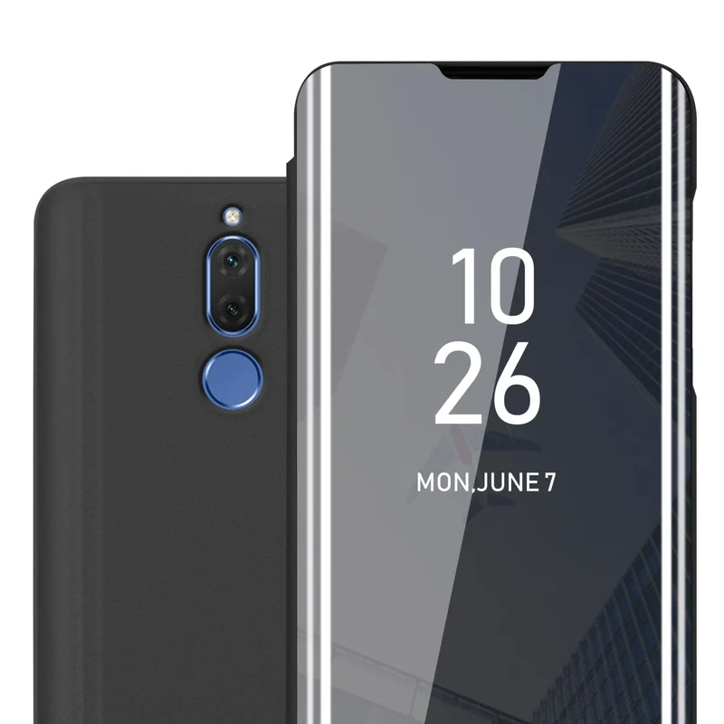 Cadorabo Hülle kompatibel mit Huawei MATE 10 LITE / NOVA 2i Clear View Spiegel Schutzhülle mit Standfunktion 360 Grad Schutz
