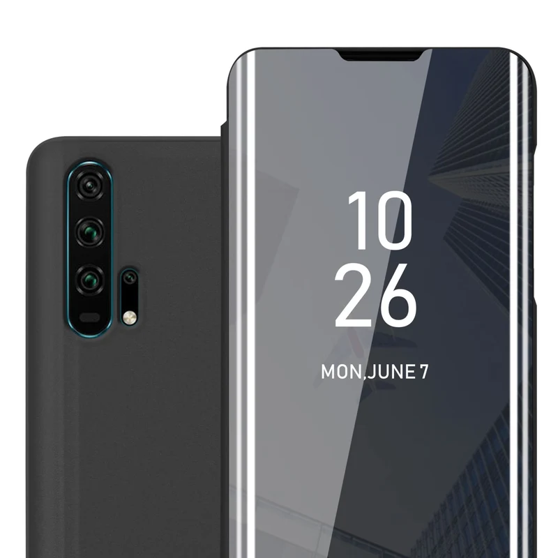 Cadorabo Hülle kompatibel mit Honor 20 PRO Clear View Spiegel Schutzhülle mit Standfunktion 360 Grad Schutz