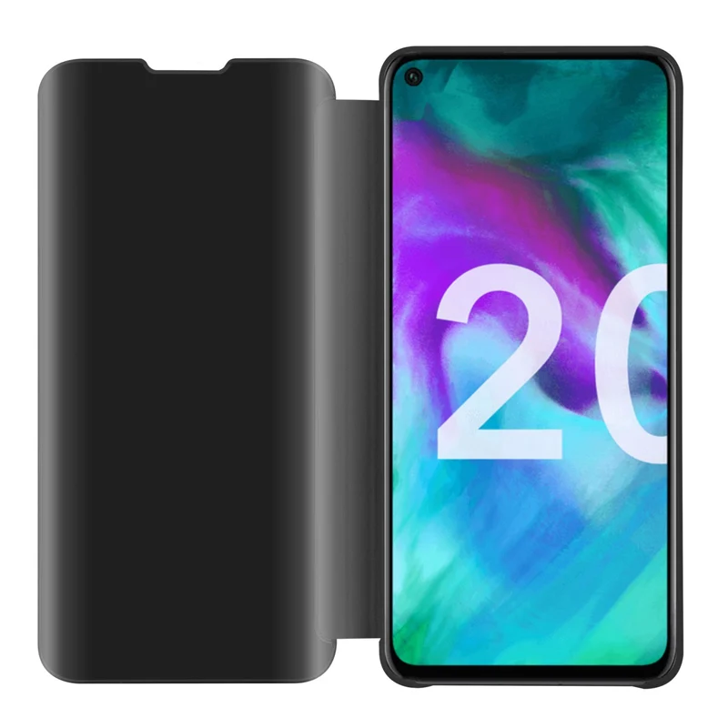 Cadorabo Hülle kompatibel mit Honor 20 / 20S / Huawei NOVA 5T Clear View Spiegel Schutzhülle mit Standfunktion 360 Grad Schutz