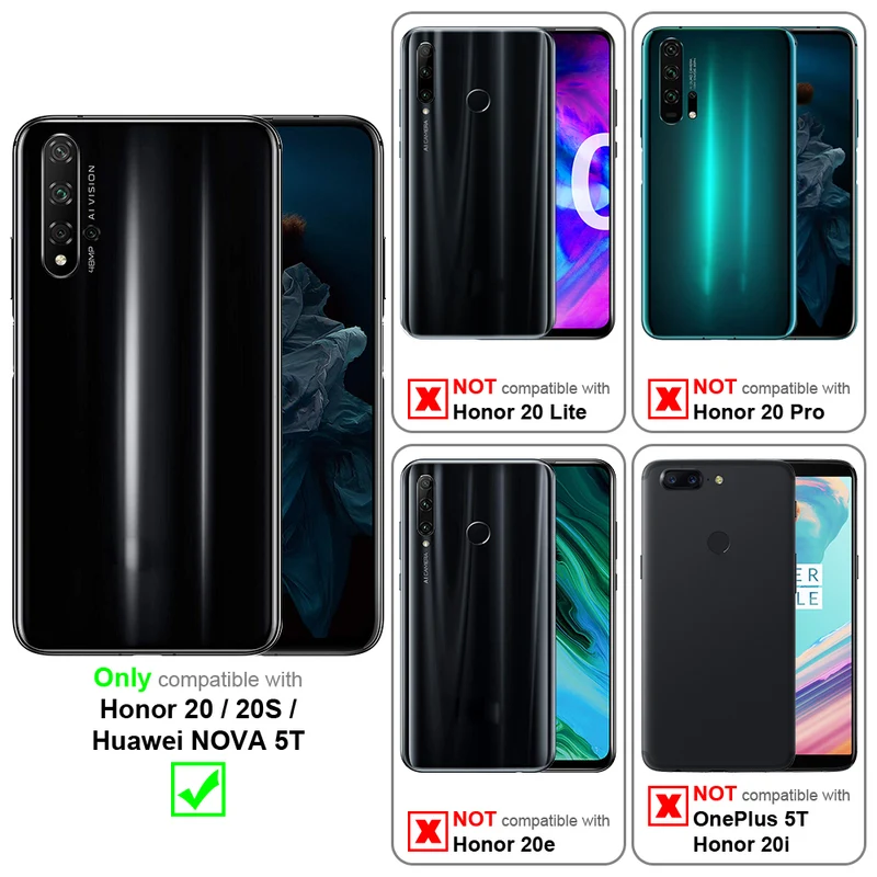 Cadorabo Hülle kompatibel mit Honor 20 / 20S / Huawei NOVA 5T Clear View Spiegel Schutzhülle mit Standfunktion 360 Grad Schutz