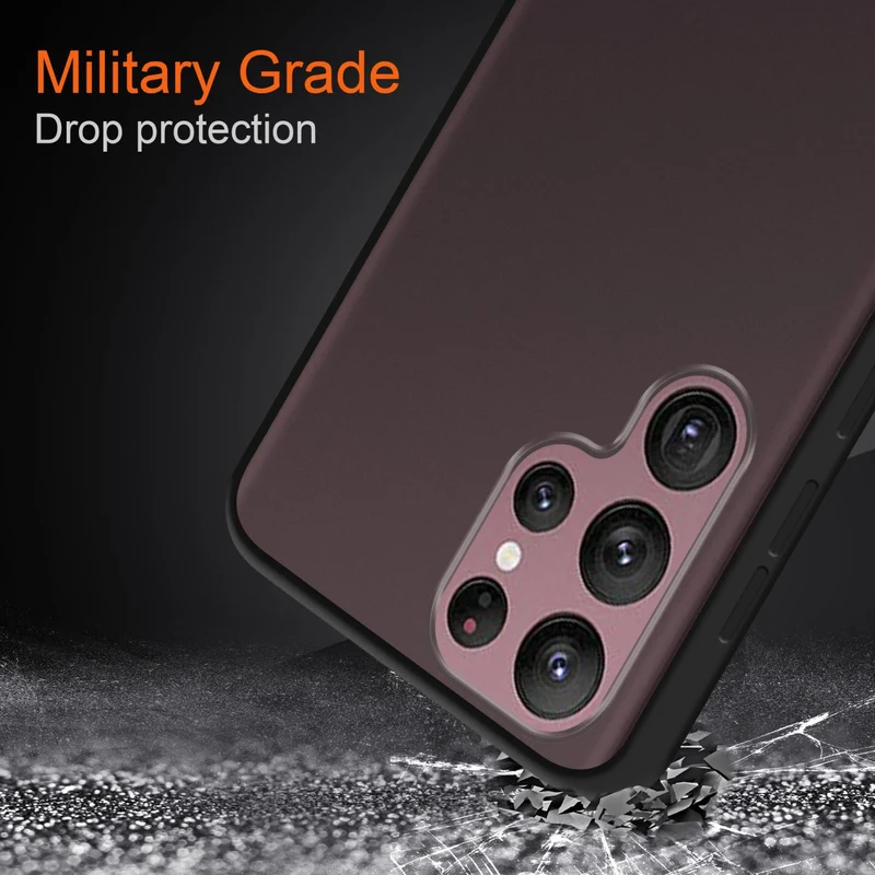Cadorabo Hülle kompatibel mit Samsung Galaxy S22 ULTRA Hybrid Schutzhülle mit TPU Silikon Innenseite und matter Kunststoff Rückseite