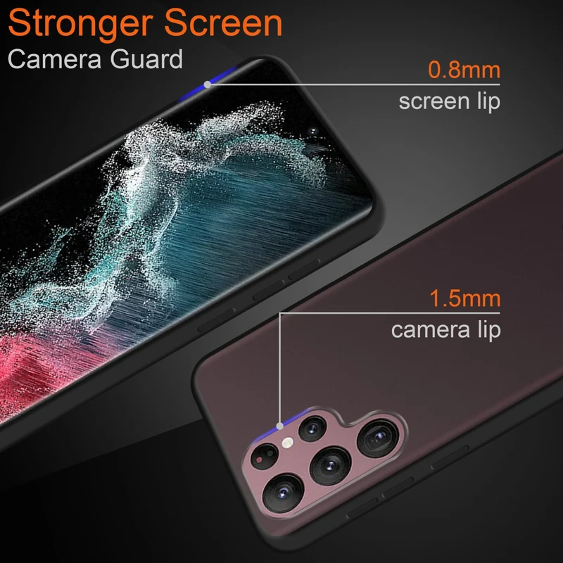 Cadorabo Hülle kompatibel mit Samsung Galaxy S22 ULTRA Hybrid Schutzhülle mit TPU Silikon Innenseite und matter Kunststoff Rückseite