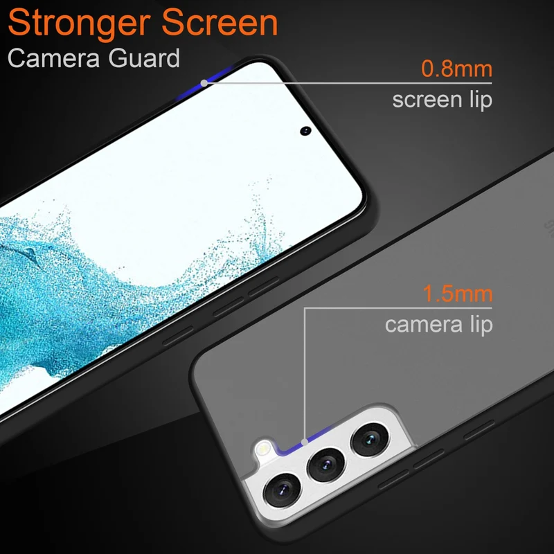 Cadorabo Hülle kompatibel mit Samsung Galaxy S22 Hybrid Schutzhülle mit TPU Silikon Innenseite und matter Kunststoff Rückseite