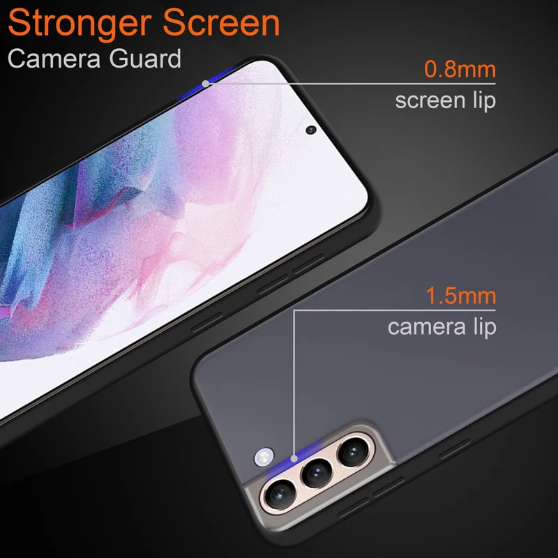 Cadorabo Hülle kompatibel mit Samsung Galaxy S21 PLUS Hybrid Schutzhülle mit TPU Silikon Innenseite und matter Kunststoff Rückseite