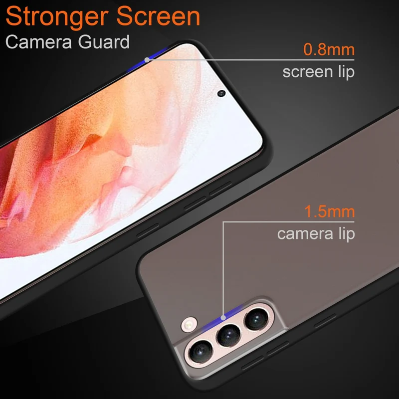 Cadorabo Hülle kompatibel mit Samsung Galaxy S21 5G Hybrid Schutzhülle mit TPU Silikon Innenseite und matter Kunststoff Rückseite