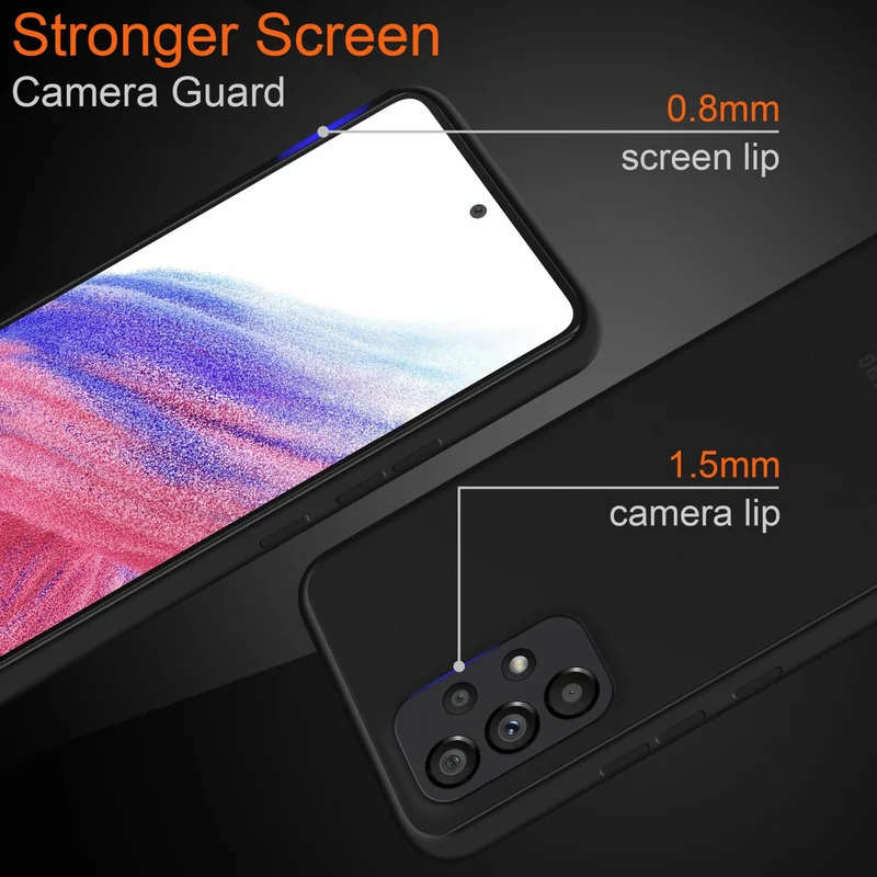 Cadorabo Hülle kompatibel mit Samsung Galaxy A53 5G Hybrid Schutzhülle mit TPU Silikon Innenseite und matter Kunststoff Rückseite
